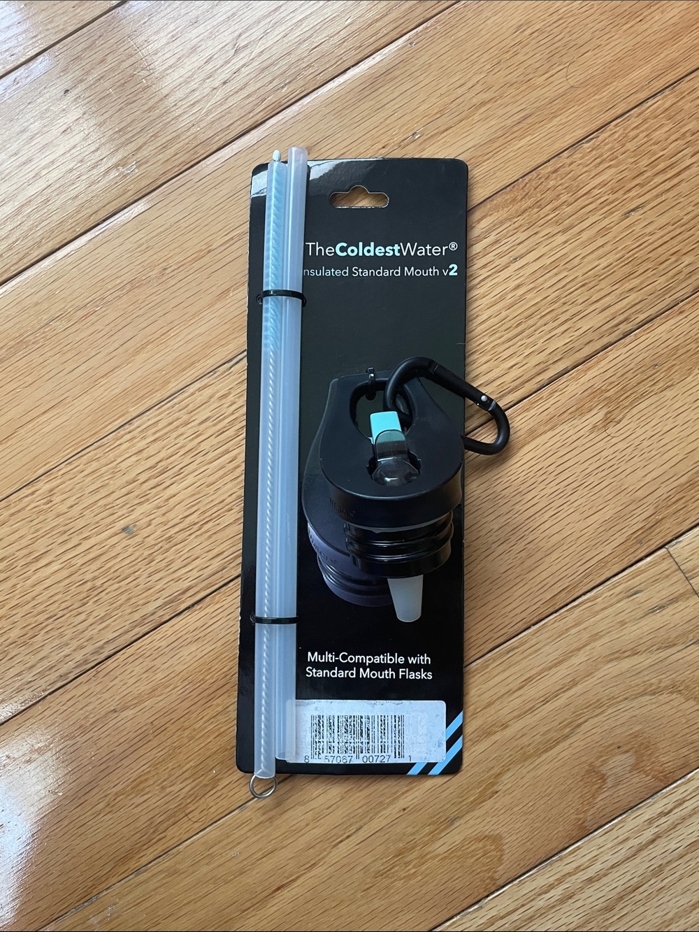 TheColdestWater Insulated Standard Mouth V2 Straw Lid - Black with Clear Straw
